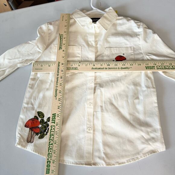 Harry Potter White Long Sleeve Button Front Shirt Girl 8 - Picture 4 of 7
